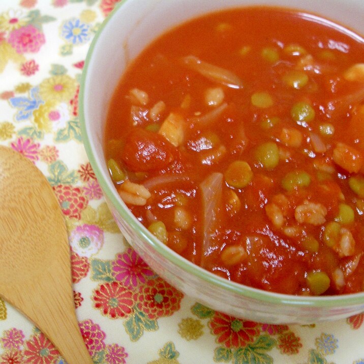 スプリットピーのトマトスープ